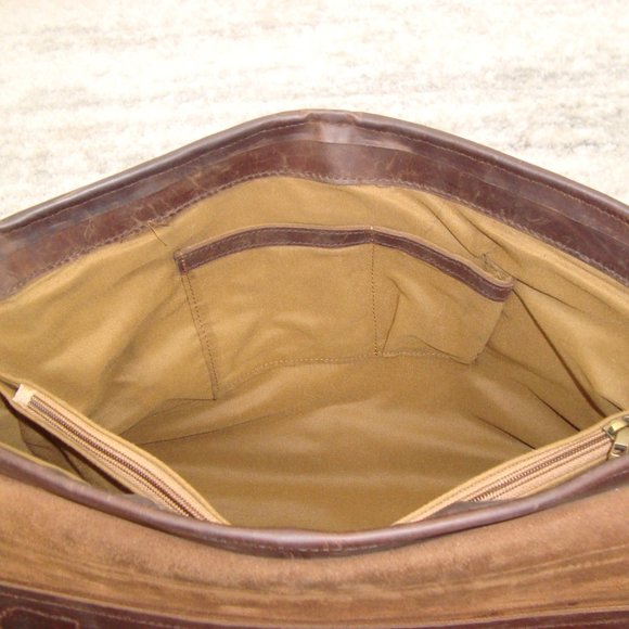 Tusting-Like Thick Heavy Leather Shoulder Messenger Bag Briefcase - Picture 12 of 14